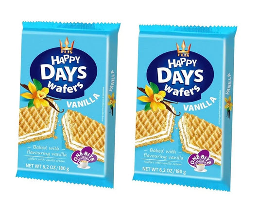 Lot de 2 paquets de gaufrettes vanille Bonbec