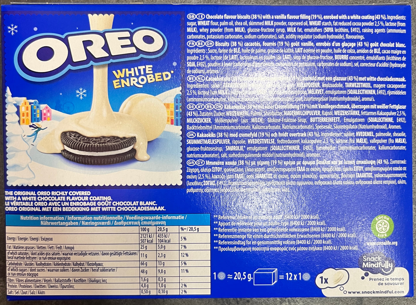 Oreo blanc enrobé 6 sachets de 41grammes