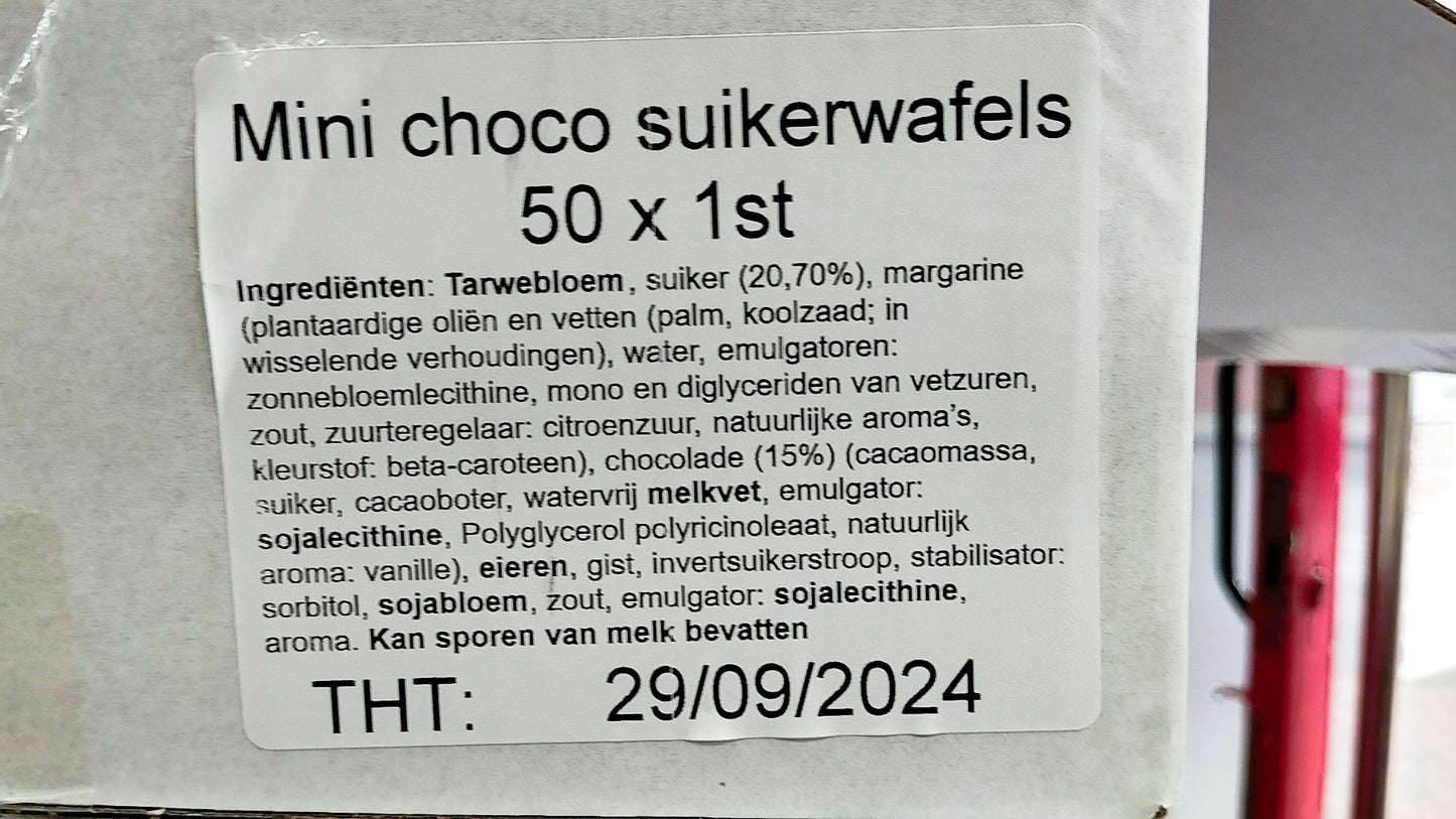 Mini Gaufres Sucre Et Chocolat Par 50