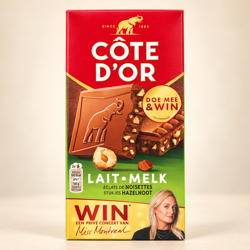Côte d’Or chocolat au lait aux éclats de noisettes — 180 g