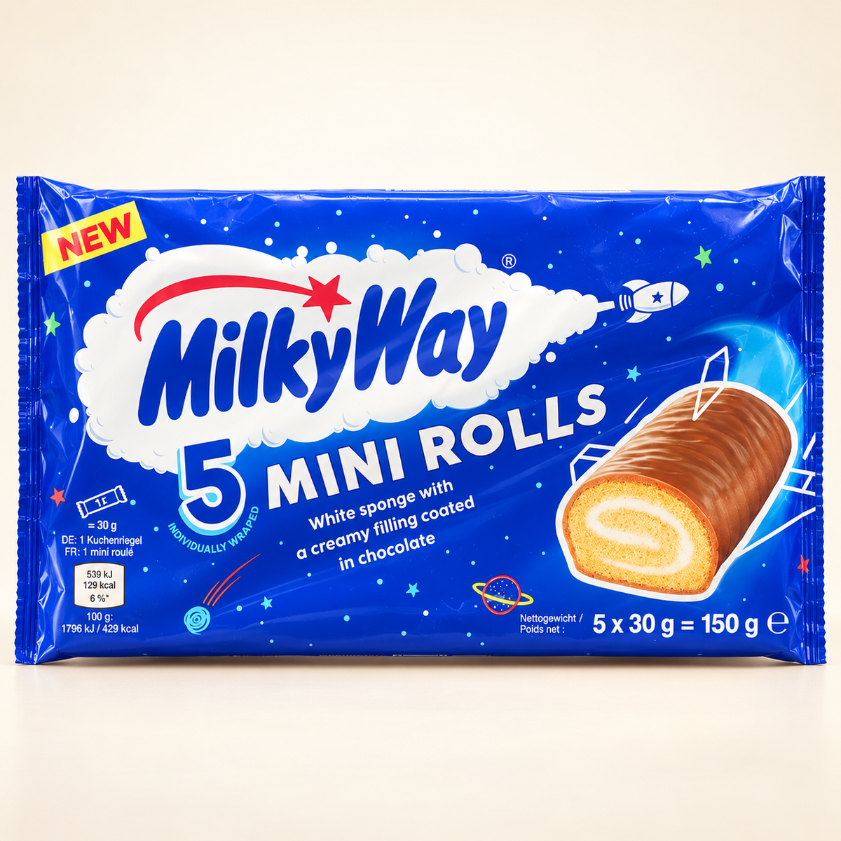Milky Way Mini Rolls — 5 × 30 g (150 g) Bonbec